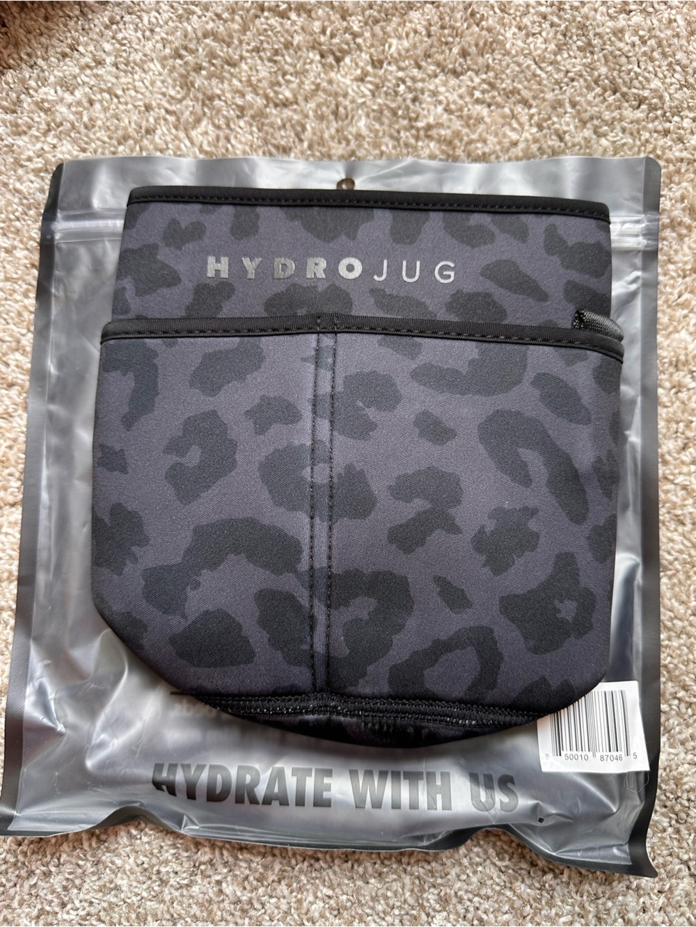 HydroJug Black and Dark Gray Camo Neoprene Bottle Sleeve